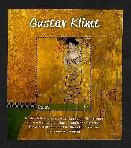 Palau: Gustav Klimt, Kunst - Gemälde, Block postfrisch