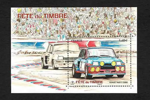 Frankreich 2018: Fete du Timbre, Renault Maxi 5 Turbo, postfrisch