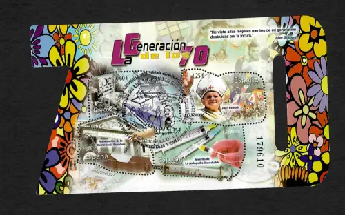 Spanien 2017:  Generation der 70er Jahre, Block gestempelt