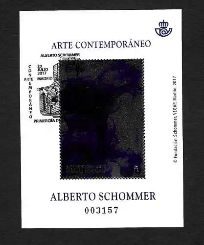 Spanien 2017:  Arte Contemporáneo, Alberto Schommer, postfrisch