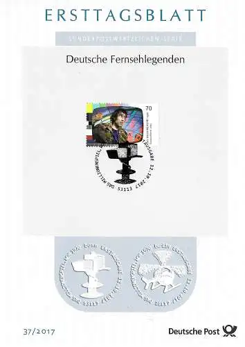 Bund: Ersttagsblatt 32/2017: Deutsche Fernsehlegenden