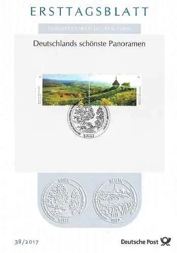 Bund: Ersttagsblatt 38/2017: Deutschlands schönste Panoramen