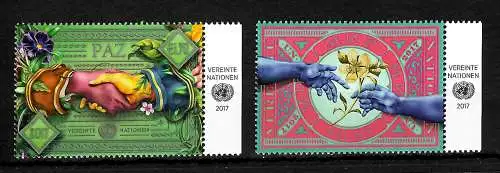UNO Wien 2017: Internationaler Tag des Friedens - Paz, 2x Marken postfrisch