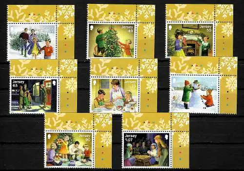 Jersey: Weihnachten 2017, 8x Briefmarken, postfrisch