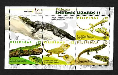 Philippinen 2017: Endemic Lizards II, Echsen, postfrisch