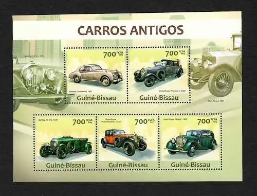 Guinea- Bissau: Carros Antigos, Oldtimer, Vintage cars, Bentley, Rolls-Royce mnh