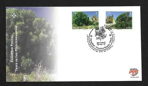 Malta 2017: Euromed 2 Briefmarken FDC