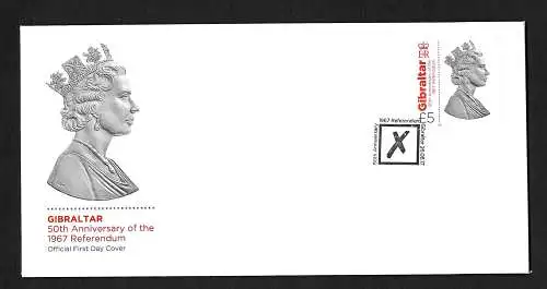 Gibraltar: 50th Anniversary of the 1967 Referendum, FDC