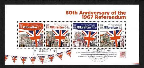 Gibraltar 2017: 50th Anniversary of the 1967 Referendum, FDC