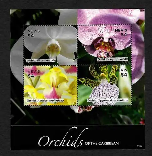 Nevis: Orchids of the Caribbean, Orchideen, postfrisch **