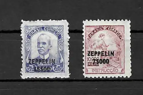 Brasilien:1932. Zeppelin Überdruck: Sg : 511/12. , Falz, mint