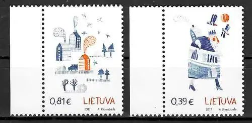 Litauen 2017: Weihnachten, 2x Briefmarken, postfrisch