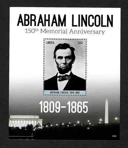 Liberia: Abraham Lincoln, Block, mnh, postfrisch **