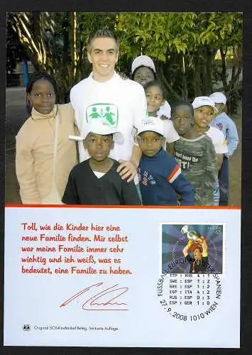 Österreich 2008: SOS Kinderdorf Beleg, mit Philipp Lahm,  Sonderbeleg