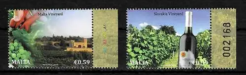 Malta 2020: Gemeinschaftsausgabe mit der Slovakei: Vineyard, Weingüter, **