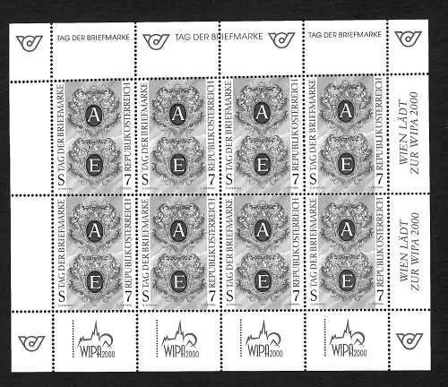 Österreich: Tag der Briefmarke 1997 - Schwarzdruck - Bogen Wipa 2000