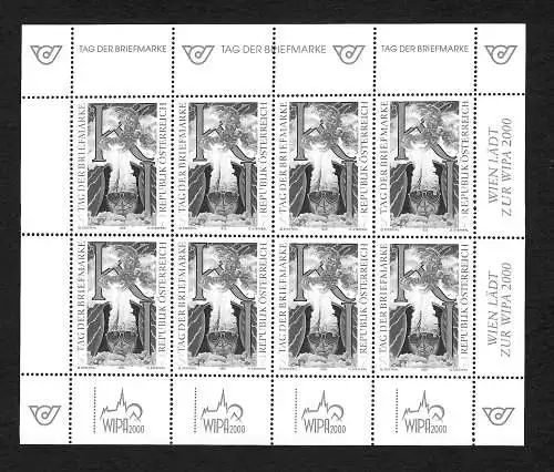 Österreich: Tag der Briefmarke 1999 - Schwarzdruck - Bogen Wipa 2000