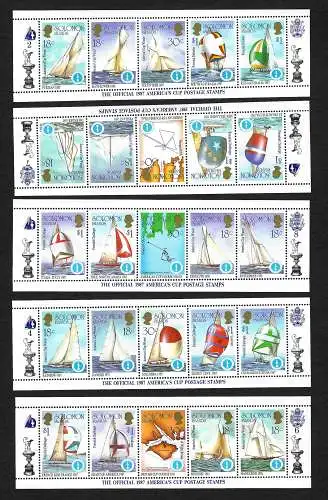 Solomon Islands: American Cup Course 1987, 50x stamps, mnh postfrisch