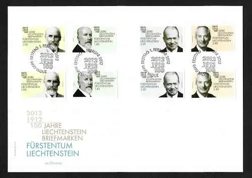 Liechtenstein 2012: 100 Jahre Briefmarken, FDC