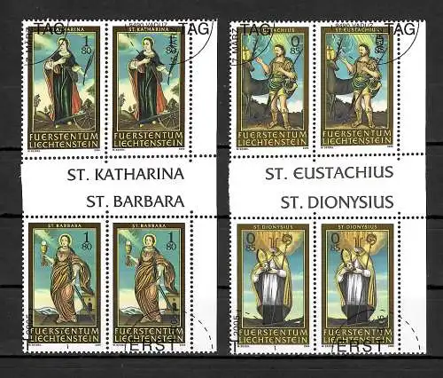 Schweiz 2005: Schutzheilige Serie III, 2x Viererblocks, gestempelt