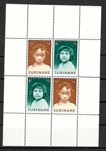 Surinam: Kinder der Welt, Voor het Kind, mnh, postfrisch im Block