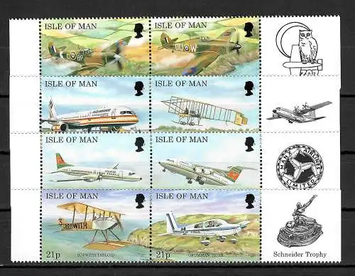 Isle of Man: Flugzeuge, planes, postfrisch, mnh