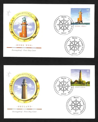 Bund 2006: Leuchttürme Hohe Weg, Neuland, FDC