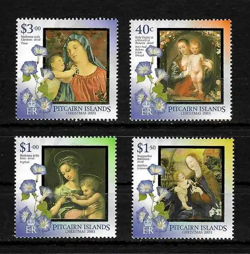 Pitcarin Islands: Christmas 2003, 4x stamps, mnh Weihnachten