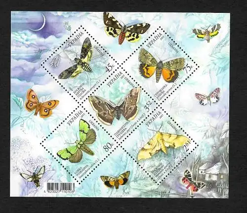 Ukraine: : Schmetterlinge, butterfly, Papillion, Block, postfrisch