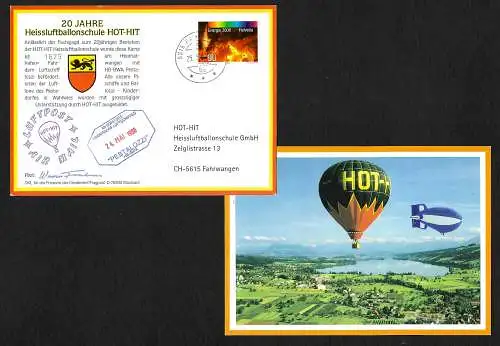 Schweiz 1998: An Bord des Kinderdorf Luftschiffes Pestalozzi Luftpost Ballonpost