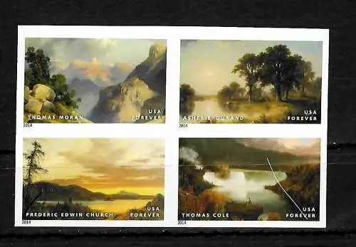 USA 2014: US-Kulturschätze: Hudson River School, Gemälde, postfrisch