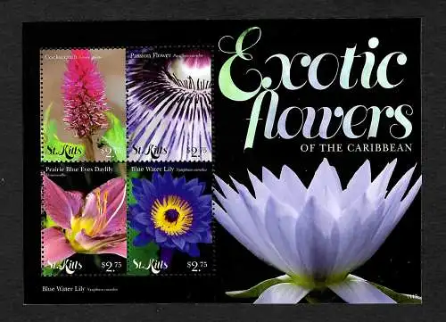 St. Kitts: Exotic flowers of the Caribbean, Exotische Blumen, postfrisch