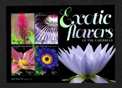 St. Kitts: Exotic flowers of the Caribbean, Exotische Blumen, postfrisch
