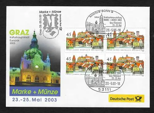 Bund/Österreich 2003: Marke und Münze - Ausstellung Graz, Ausstellungsbeleg