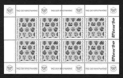 Österreich: Tag der Briefmarke 1990 - Schwarzdruck - Bogen Wien '90