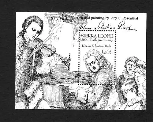 Sierra Leone: 300th Birth Anniversary of Johann Sebastian Bach, postfrisch