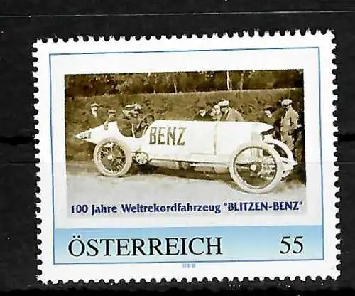 Österreich: Meine Marke - 100 Jahre Weltrekordfahrzeug Blitzen-Benz postfrisch