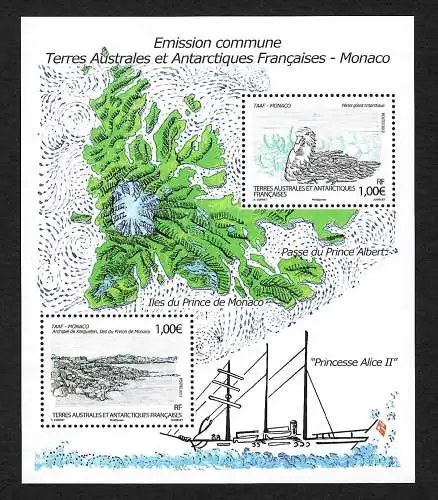 TAAF 2012: Gemeinschaftsausgabe mit Monaco, Inseln des Fürsten, postfrisch