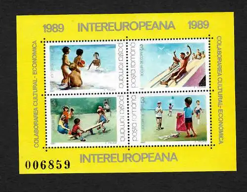 Rumänien 1989: Intereurpeana, Colaborarea Cultural-Economica, postfrisch