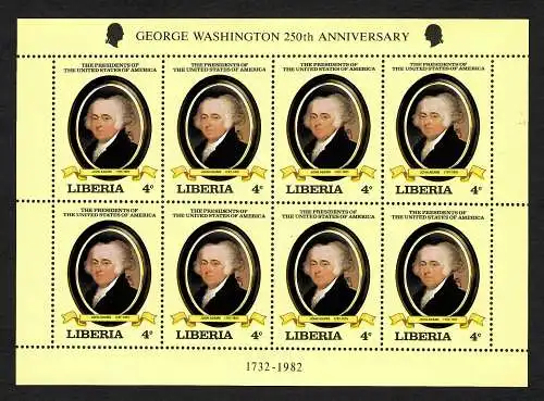 Liberia 1982: George Washington 250th Anniversary, John Adams, postfrisch