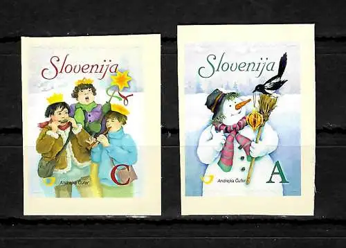 Slovenien: Weihnachten und Neujahr, 2x Briefmarken, postfrisch