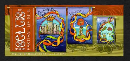 Isle of Man 2014: Guild of Silk painters Town Banners, Seidenmalerei, **