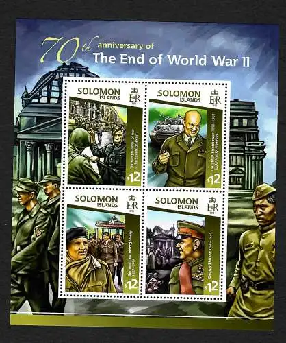 Solomon Islands 2015: 70th anniversary of the Endo of World War II, postfrisch