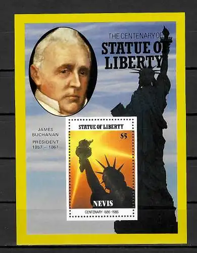 Nevis 1986: 100 Jahre Freiheitsstatue, ,Centennial Statue of Liberty, Buchanan