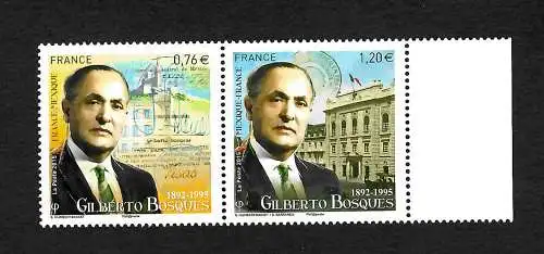 Frankreich 2015: Gilberto Bosques, 2x stamps, mnh