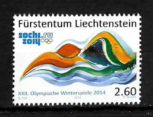 Liechtenstein 2013: XXII Olympische Spiele Sochj 2014, postfrisch