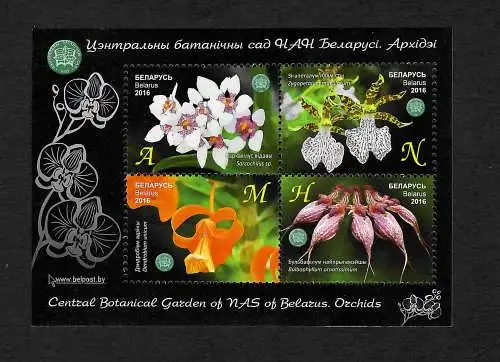 Belarus 2016: Der botanische Garten in Minsk, NAS, Orchids, postfrisch