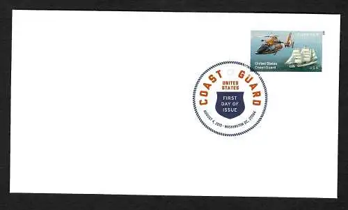 USA 2015: Coast Guard, Washington, FDC, colored cancel