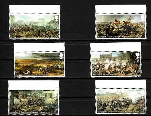 GB: 200 years battle of Waterloo, 6x stamps, cancel