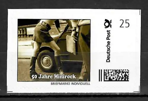 Bund Briefmarke Individuell: 50 Jahre Minirock, selbstklebend postfrisch